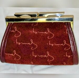 Givenchy Burgundy Suede Clutch